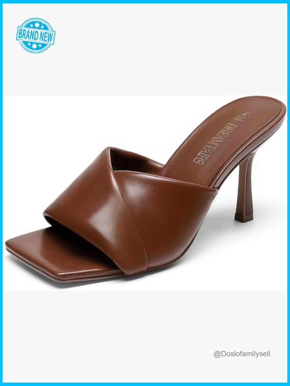 Square Toe Stiletto Heels Mules Open Backless Sandals Sexy Dress Pumps